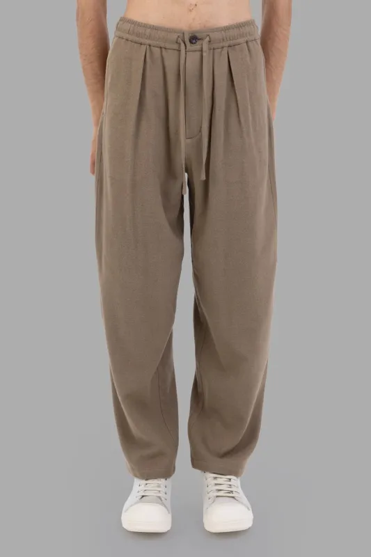 Silk-Blend Easy Trousers in Camel sold by Plus Zero Concept Store