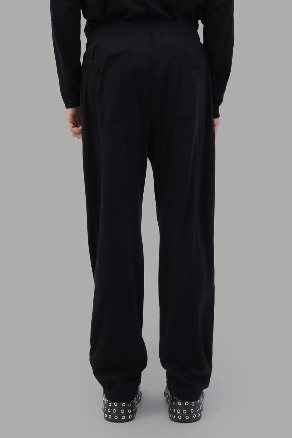 Wool Smooth Lounge Trousers in Black sold by Plus Zero Concept Store product image thumbnail 2