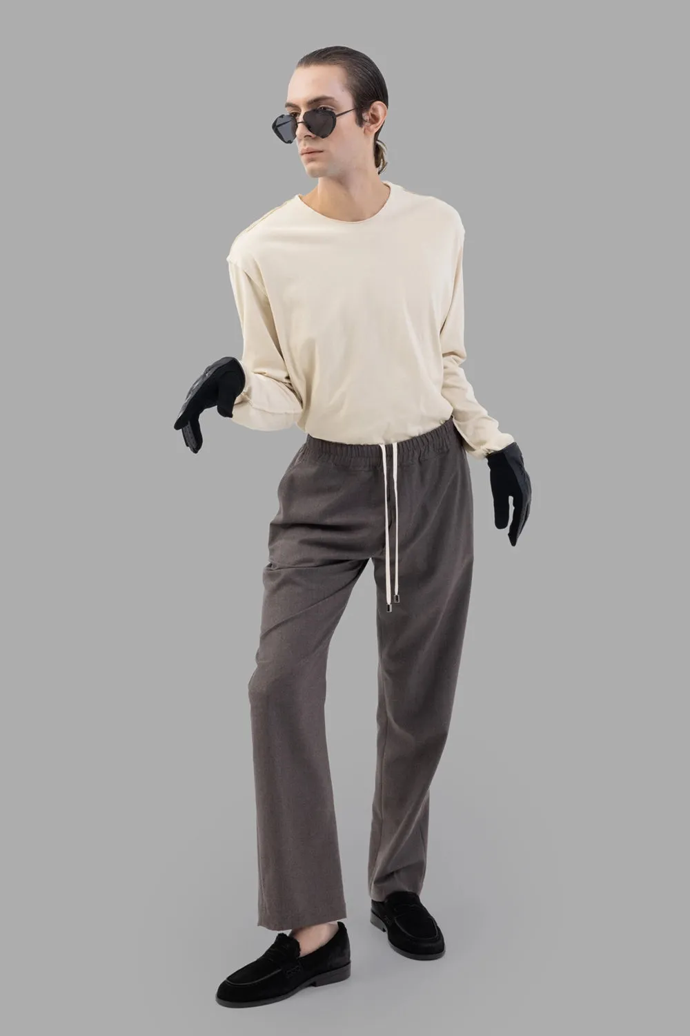 Tortora Flannel Jogger Trousers sold by Plus Zero Concept Store product image thumbnail 3