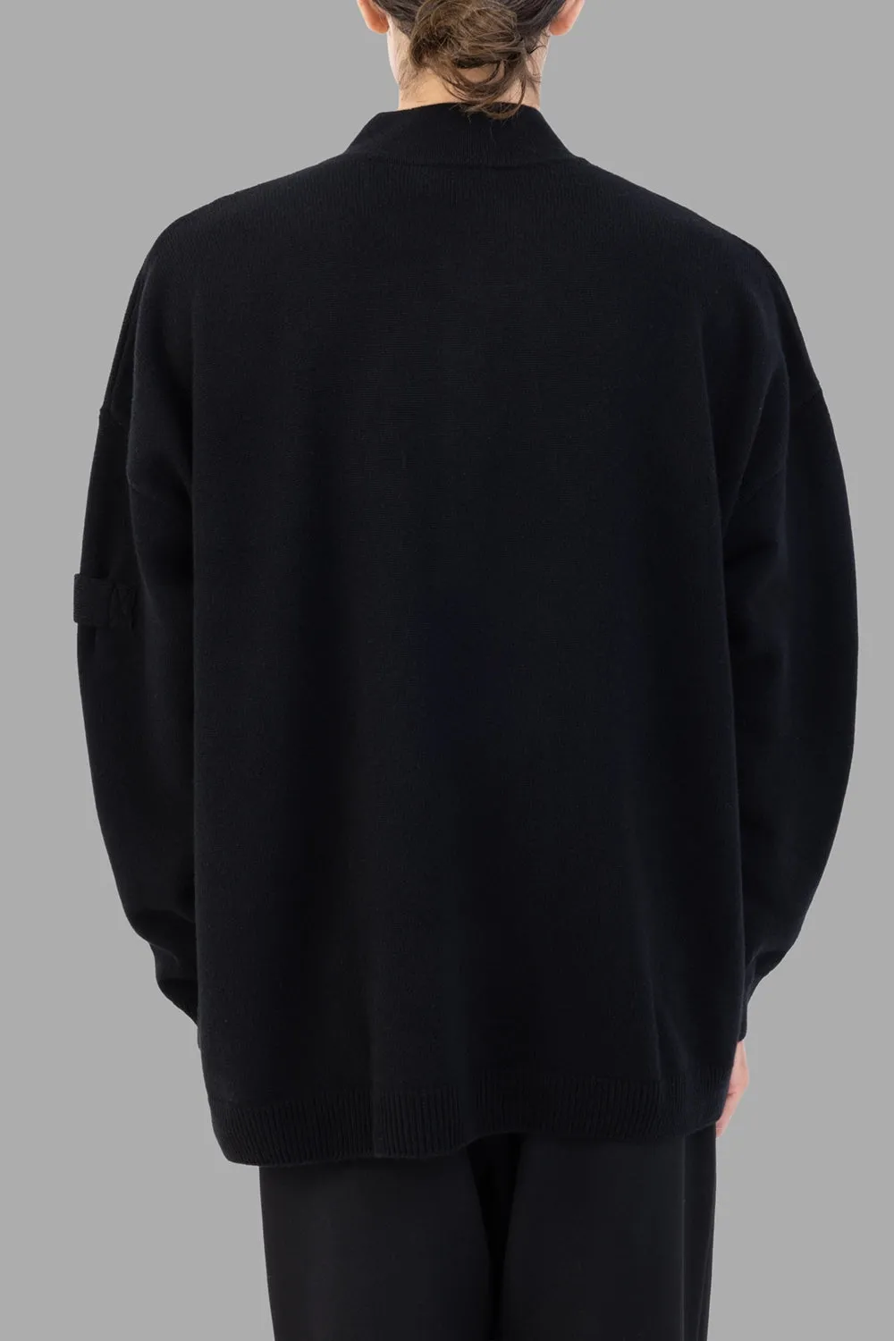 Black Button-Placket Knit Pullover sold by Plus Zero Concept Store product image thumbnail 2