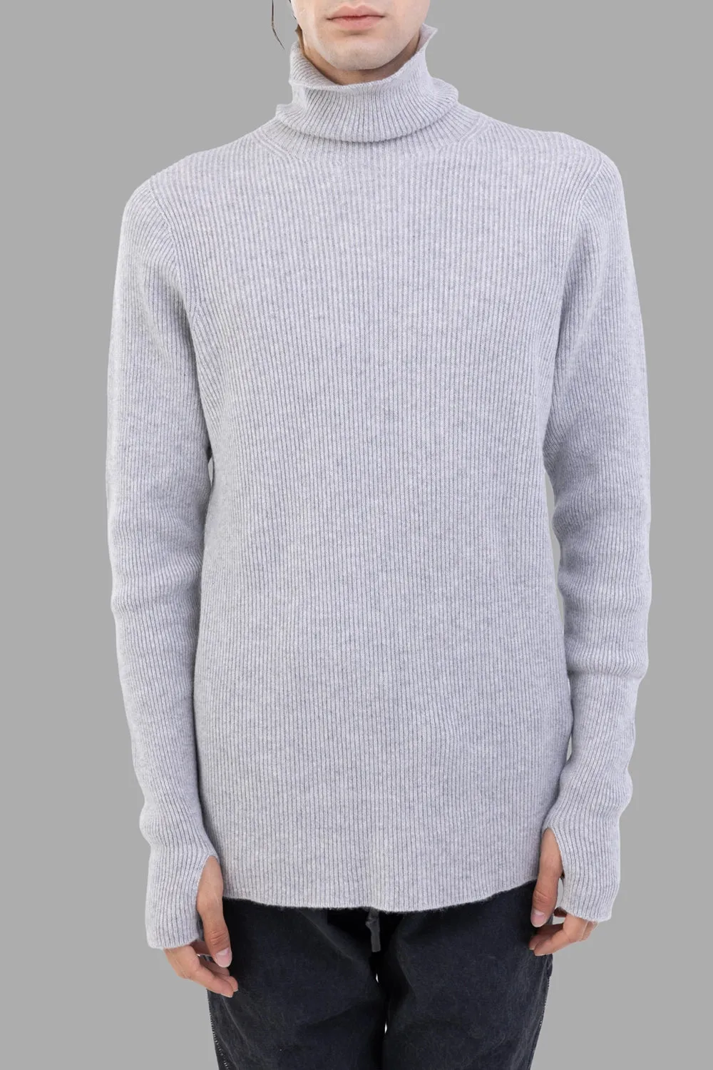 Alu Grey Cashmere Rib Turtleneck sold by Plus Zero Concept Store