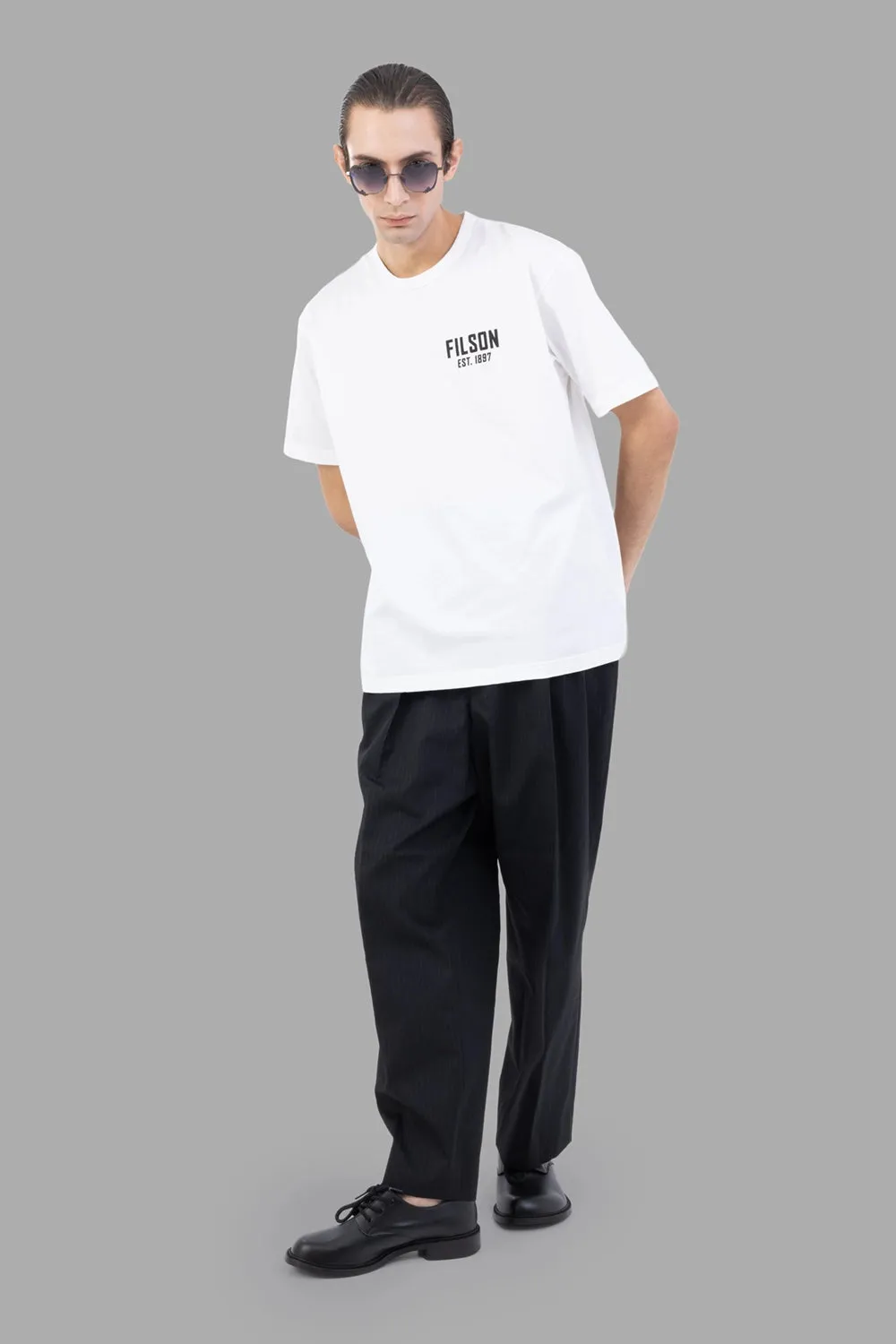 White Logo Print T-Shirt sold by Plus Zero Concept Store product image thumbnail 3