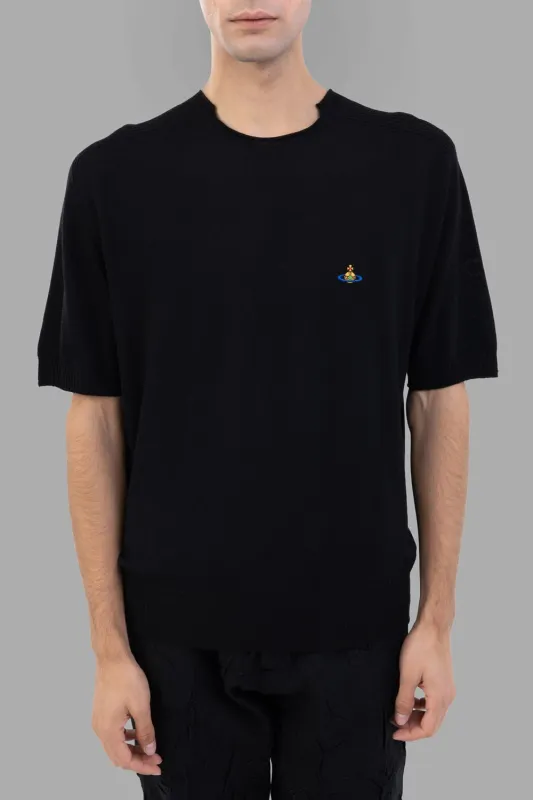 Black Merino Fisherman T-Shirt sold by Plus Zero Concept Store