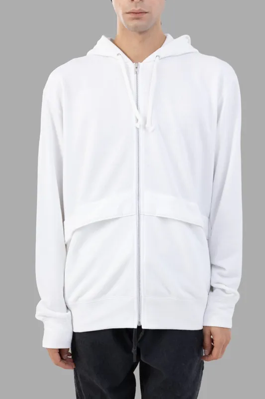 Zip-Up Hoodie in White made by Comme des Garcons