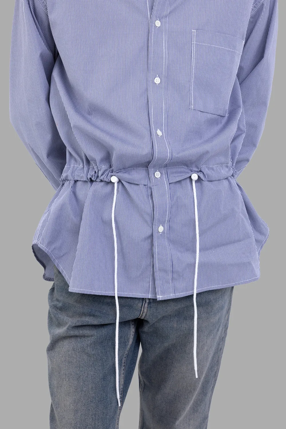 Blue Layered Drawstring Shirt sold by Plus Zero Concept Store product image thumbnail 3