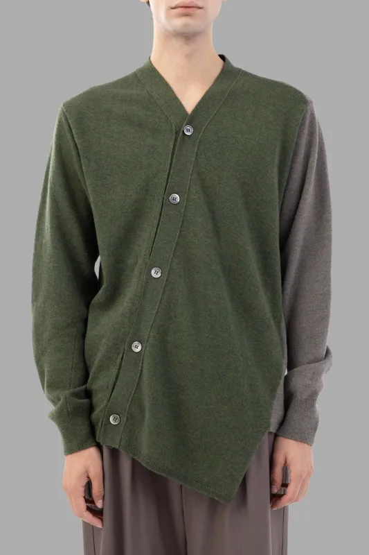 Asymmetrical Button-Front Wool Cardigan made by Comme des Garcons