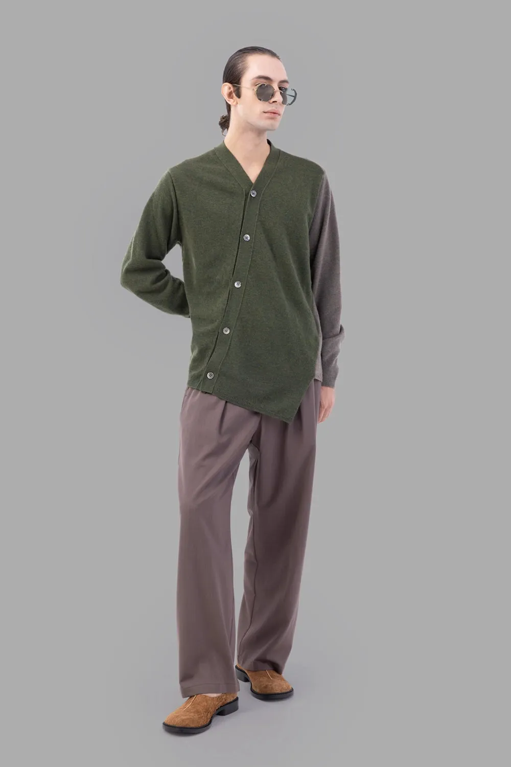 Asymmetrical Button-Front Wool Cardigan sold by Plus Zero Concept Store product image thumbnail 3