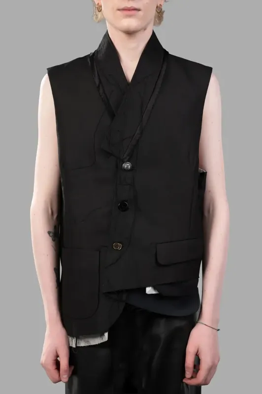 Asymmetric Shawl-Collar Vest sold by Plus Zero Concept Store