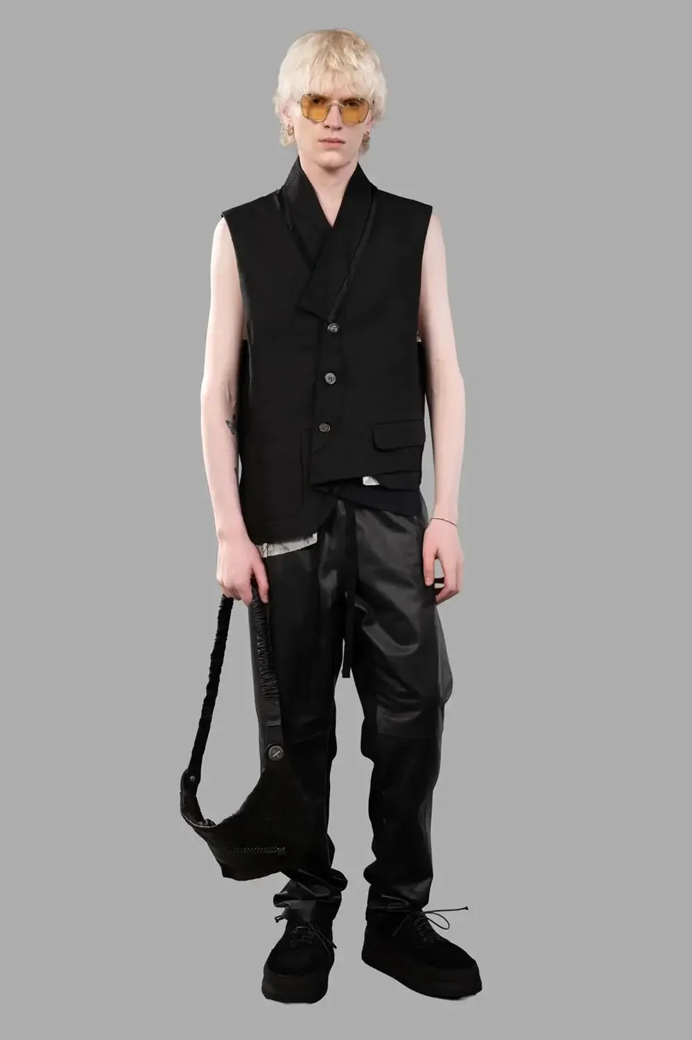 Asymmetric Shawl-Collar Vest sold by Plus Zero Concept Store product image thumbnail 3