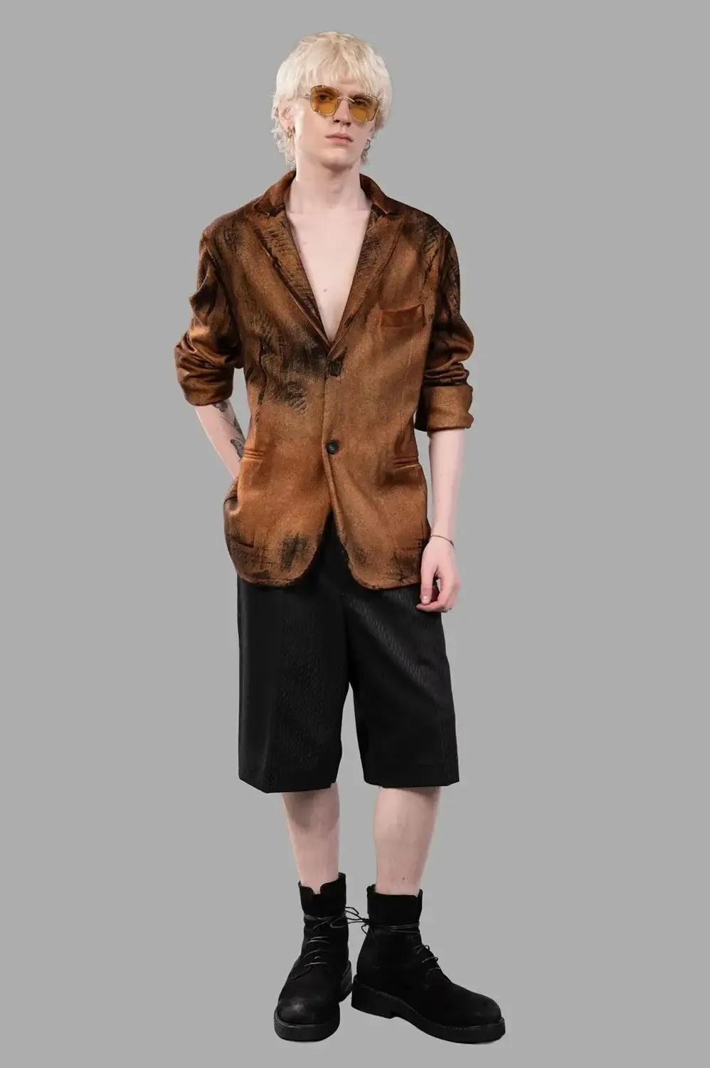 Single-Breasted Spray-Dyed Blazer sold by Plus Zero Concept Store product image thumbnail 3