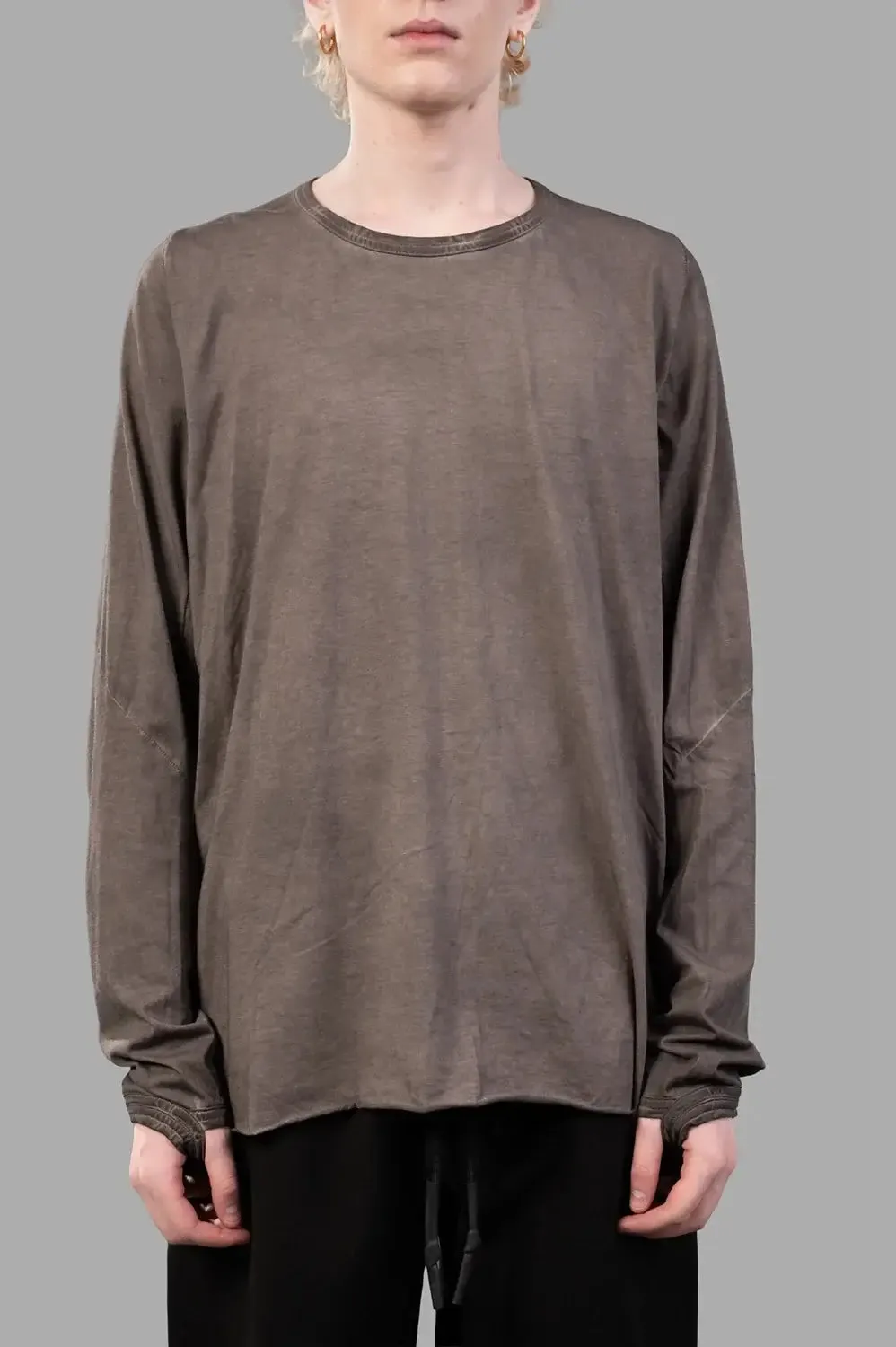 Staple Spine Raglan Long-Sleeve T-Shirt in Taupe sold by Plus Zero Concept Store