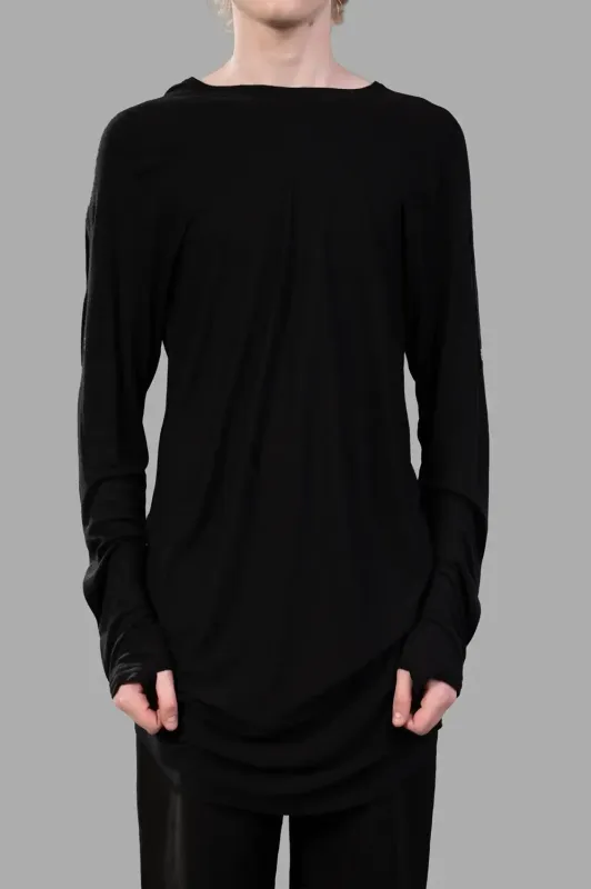 Stapled Long-Sleeve T-Shirt in Black sold by Plus Zero Concept Store