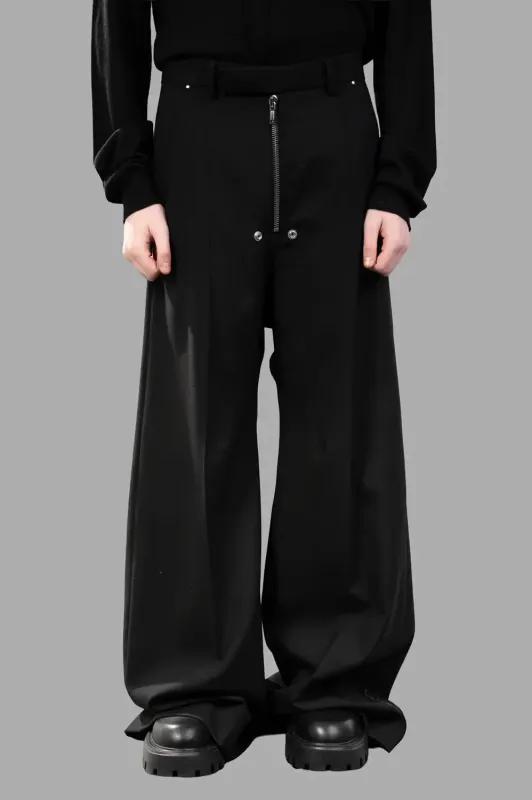 Tailored wide pant in black wool‑blend sold by Plus Zero Concept Store