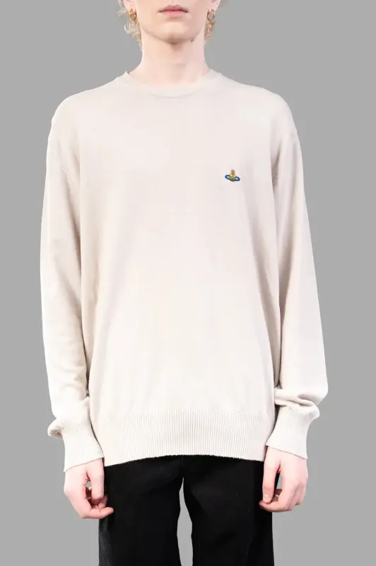Alex Round Neck Sweater in Dusty White sold by Plus Zero Concept Store