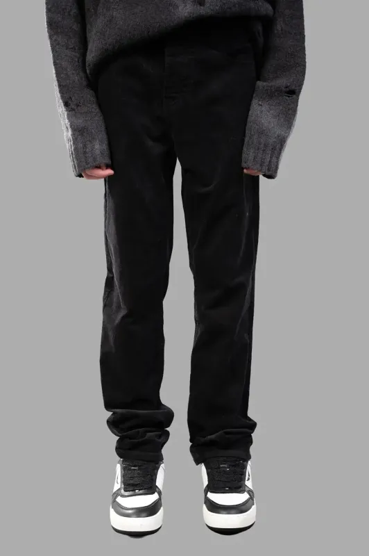 Steeve Velvet Corduroy Pants in Black sold by Plus Zero Concept Store
