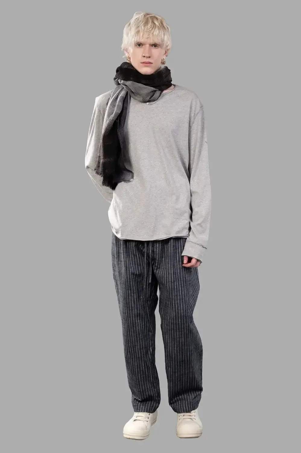 Monastir Long-Sleeve Tunisian T-Shirt in Grey Marl sold by Plus Zero Concept Store product image thumbnail 3