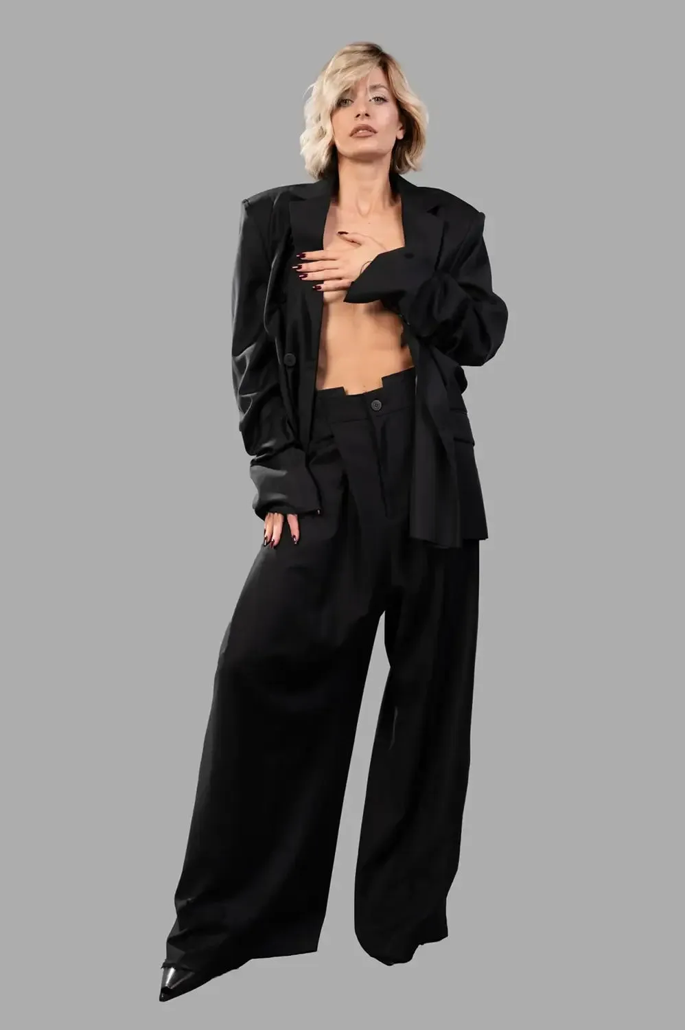 Insurance blazer in black wool‑blend sold by Plus Zero Concept Store product image thumbnail 3