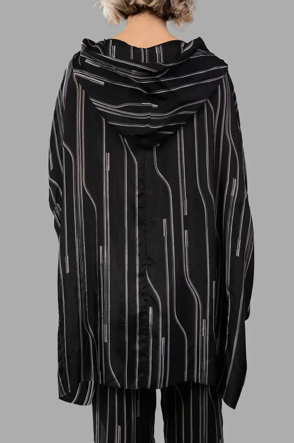 Hooded tunic in Black/Pearl sold by Plus Zero Concept Store product image thumbnail 2