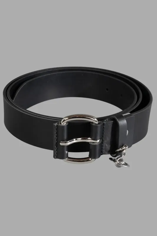 Wide Alex Charm Belt in Black made by Vivienne Westwood