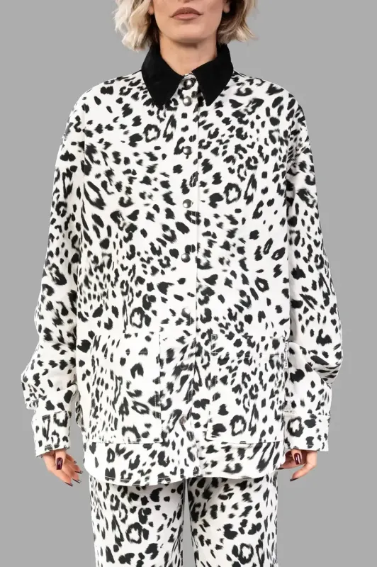 Leopard-Print Workwear Shirt sold by Plus Zero Concept Store