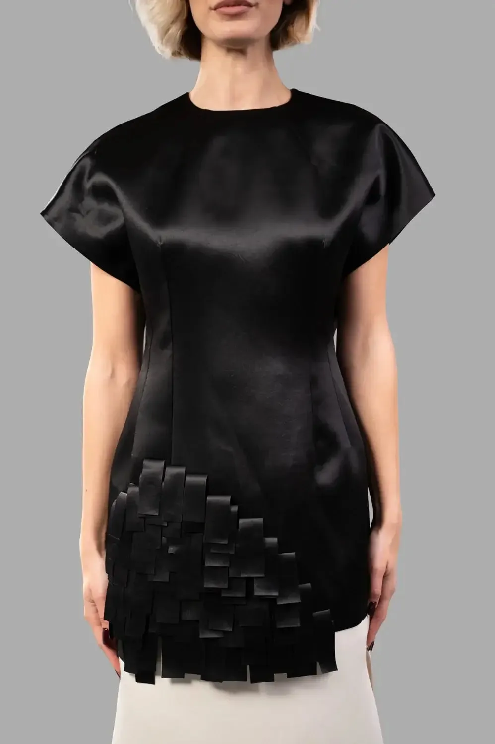 Satin Top with Rectangle Detail sold by Plus Zero Concept Store