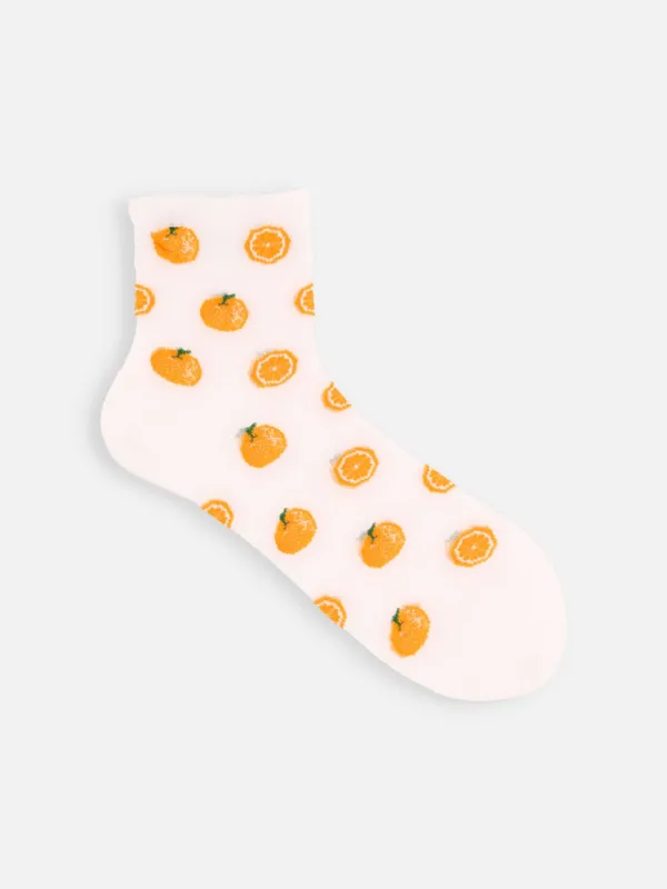 Tulle Orange Pattern Ankle Socks sold by Plus Zero Concept Store