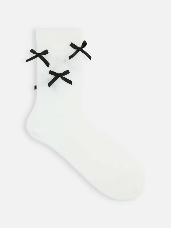 Satin Ribbons Crew Socks sold by Plus Zero Concept Store