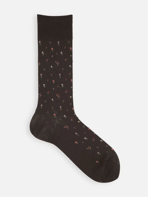 Supima Small Floral Print Socks sold by Plus Zero Concept Store
