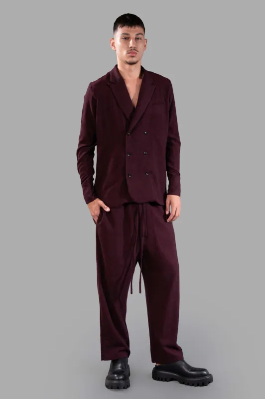 Double-breasted Blazer in Burgundy made by Plus Zero Concept Store