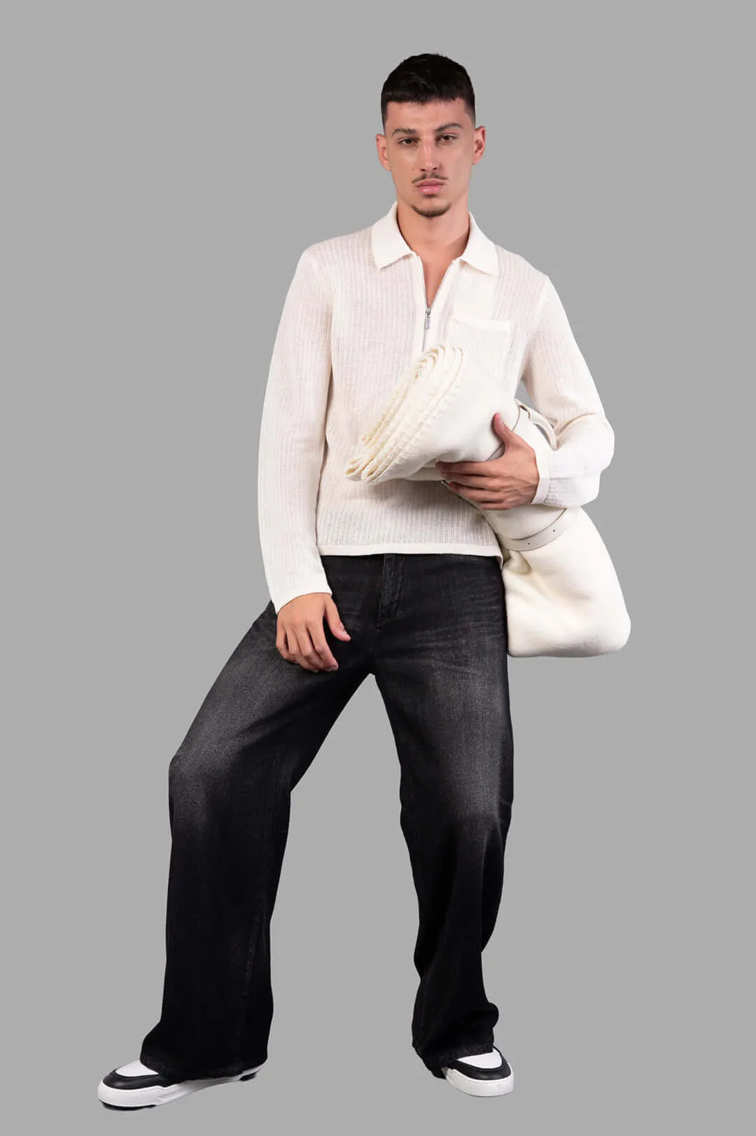 Long-sleeve Zip Polo sold by Plus Zero Concept Store