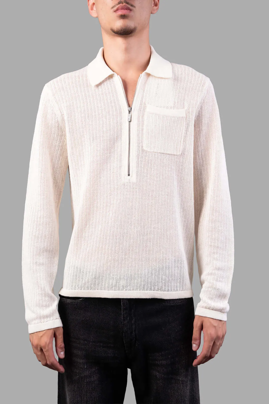 Long-sleeve Zip Polo sold by Plus Zero Concept Store product image thumbnail 2