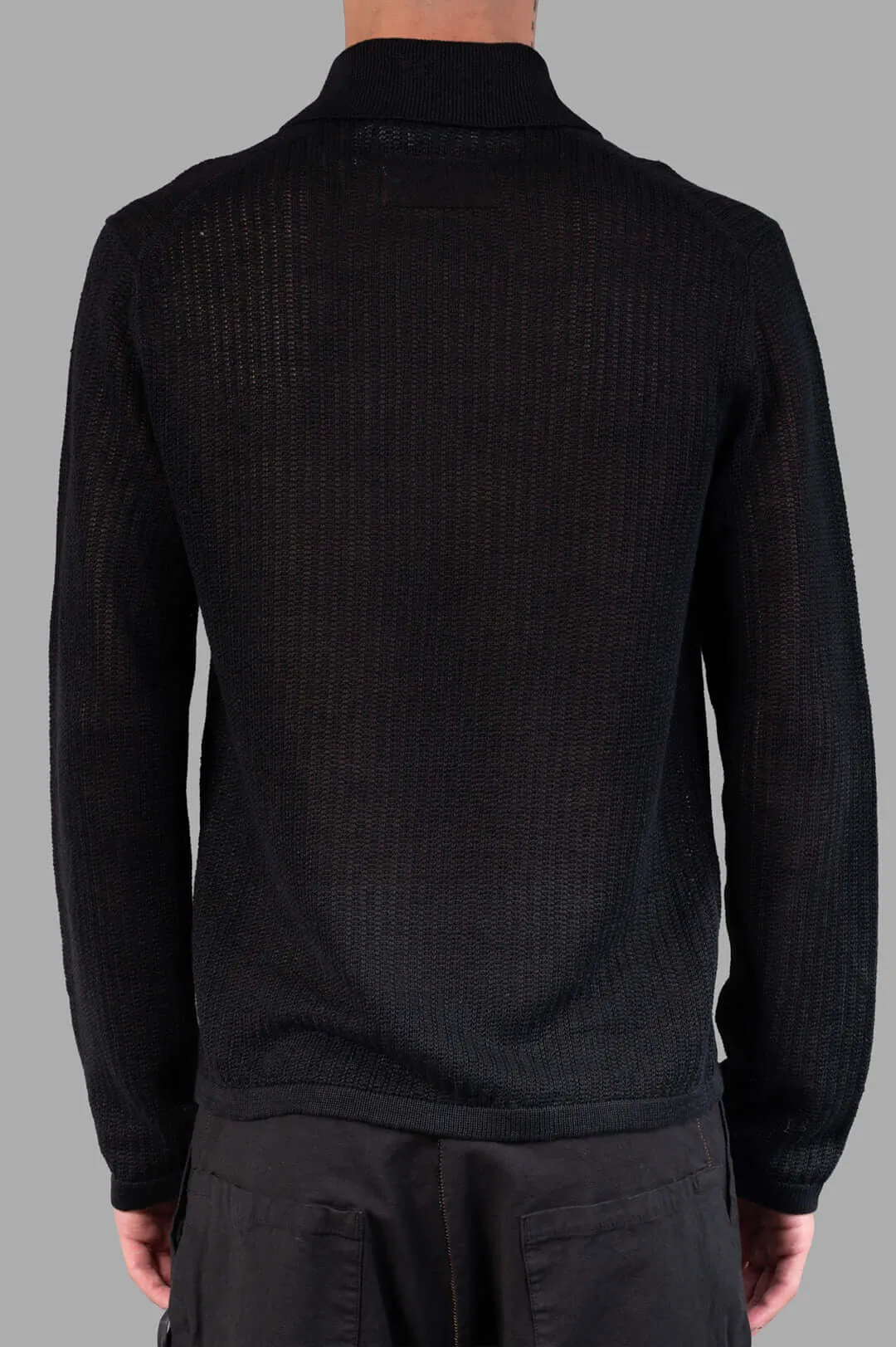 Long-sleeve Zip Polo in Black sold by Plus Zero Concept Store product image thumbnail 3