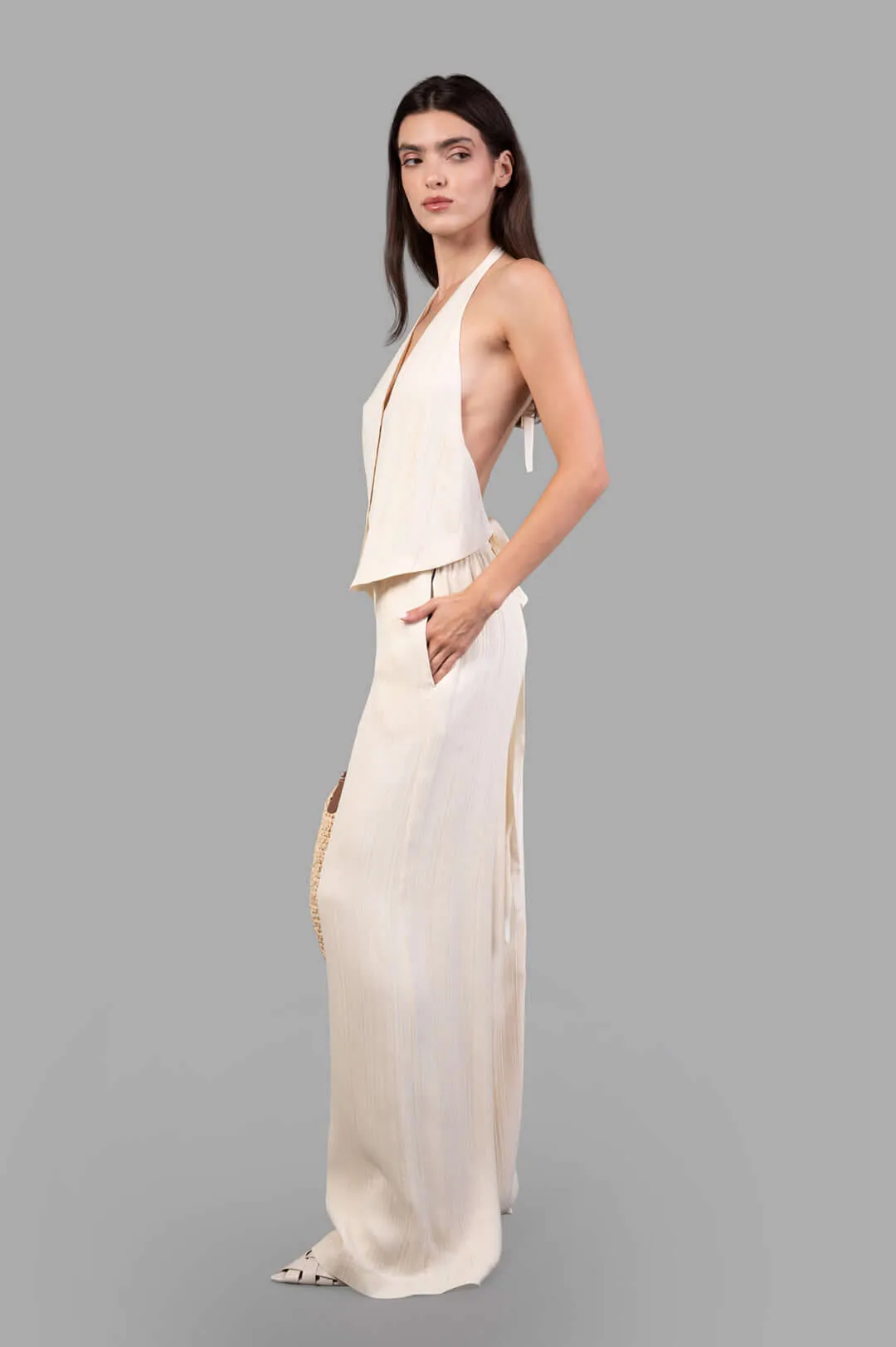 Suez Pleat Jacquard Tie Waistcoat sold by Plus Zero Concept Store