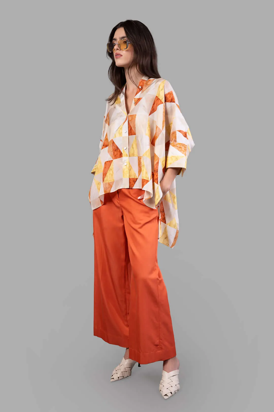 Arcole Marble-print Silk Shirt sold by Plus Zero Concept Store