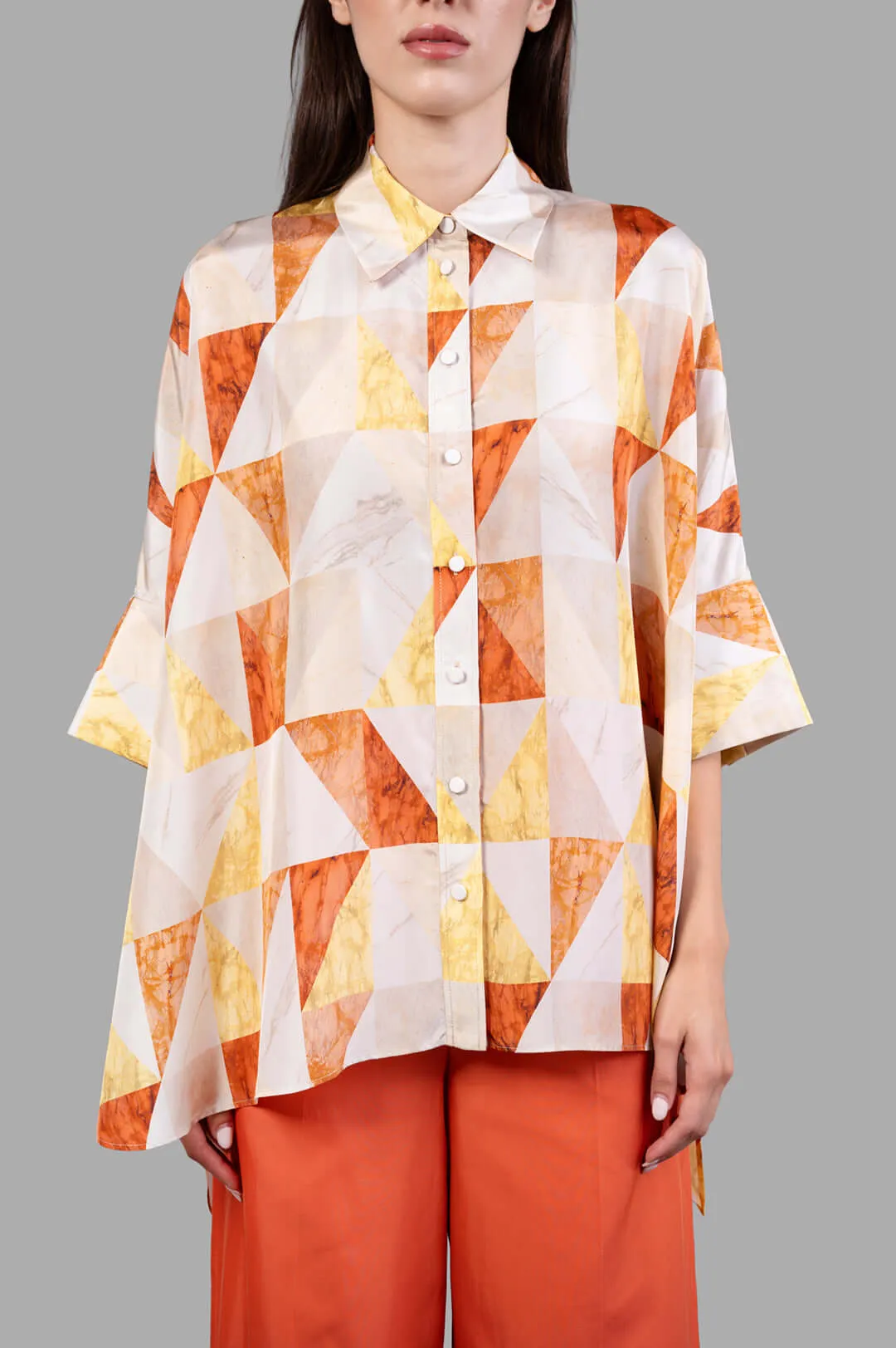 Arcole Marble-print Silk Shirt sold by Plus Zero Concept Store product image thumbnail 2