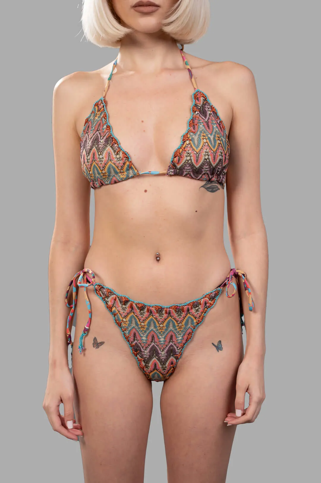 Zig Zag Wavy Triangle Bikini Set sold by Plus Zero Concept Store product image thumbnail 2