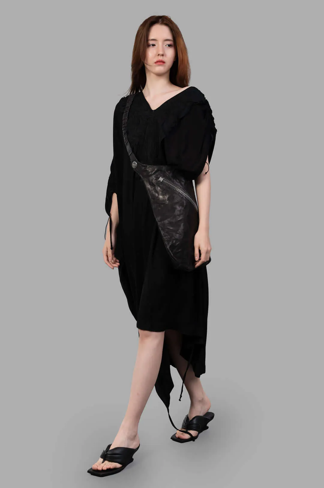 Leather-detail Dress sold by Plus Zero Concept Store