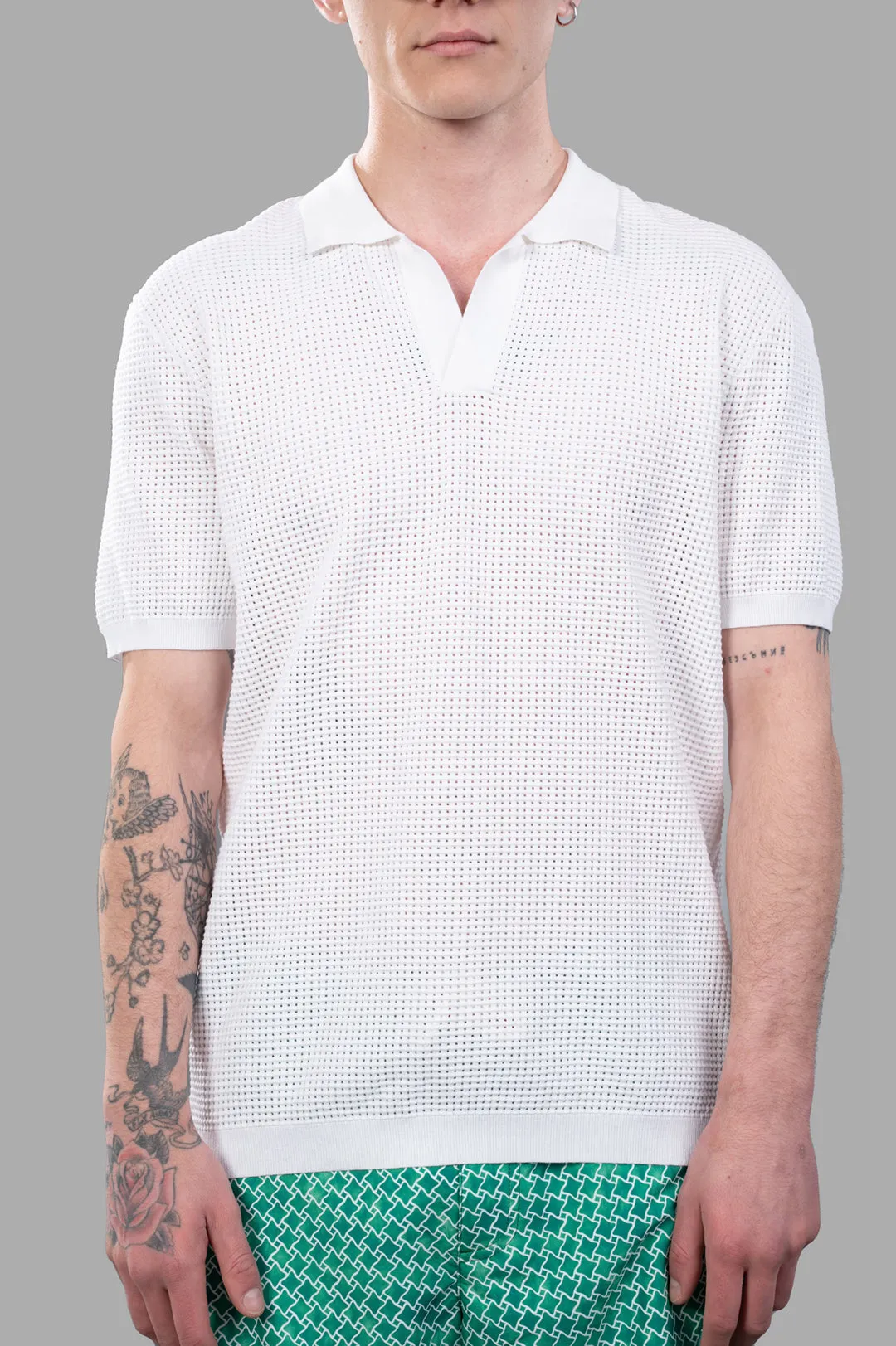 Waffle Mesh Polo Shirt sold by Plus Zero Concept Store product image thumbnail 2