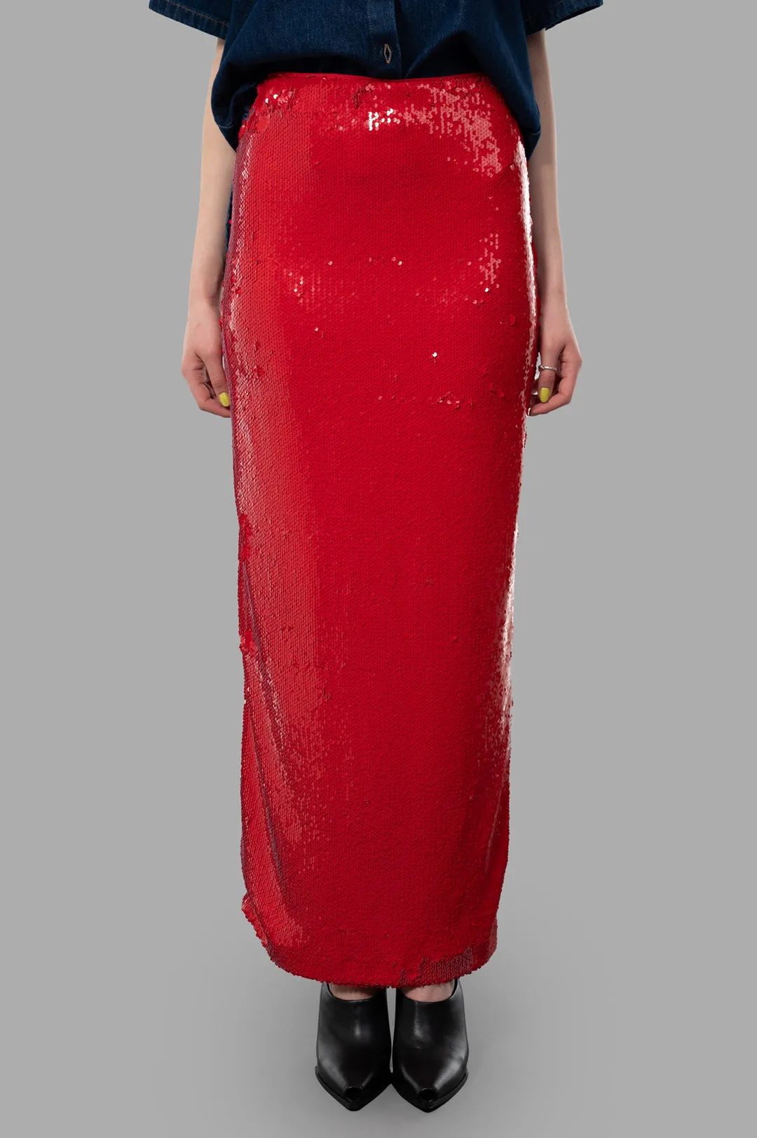 Red Sequin Skirt sold by Plus Zero Concept Store product image thumbnail 2