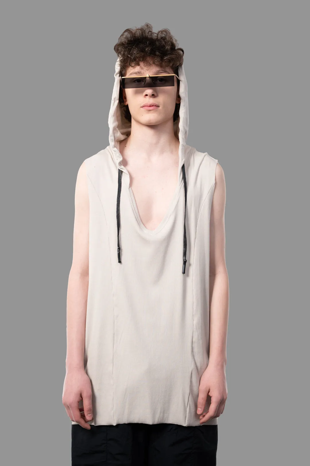 Light Rib Hooded Cutoff sold by Plus Zero Concept Store product image thumbnail 2