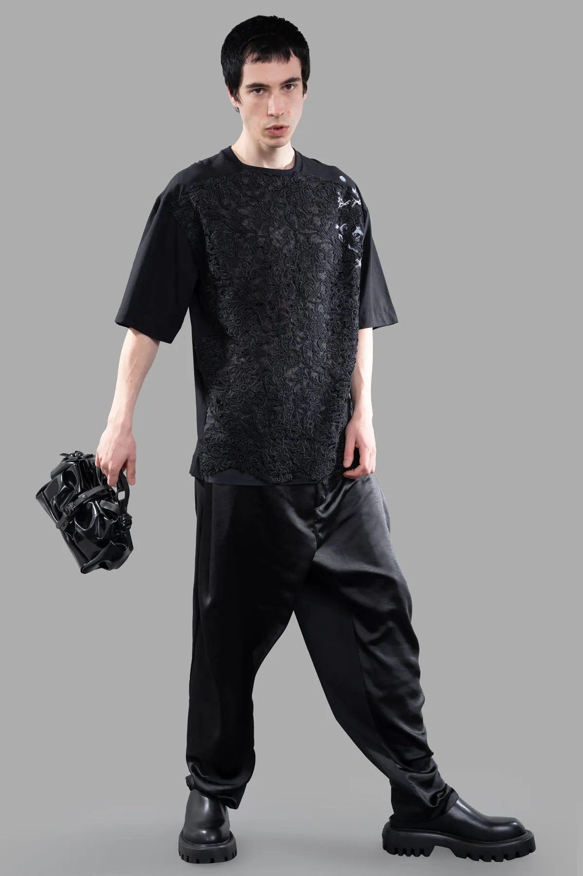 Lace-detail T-shirt sold by Plus Zero Concept Store