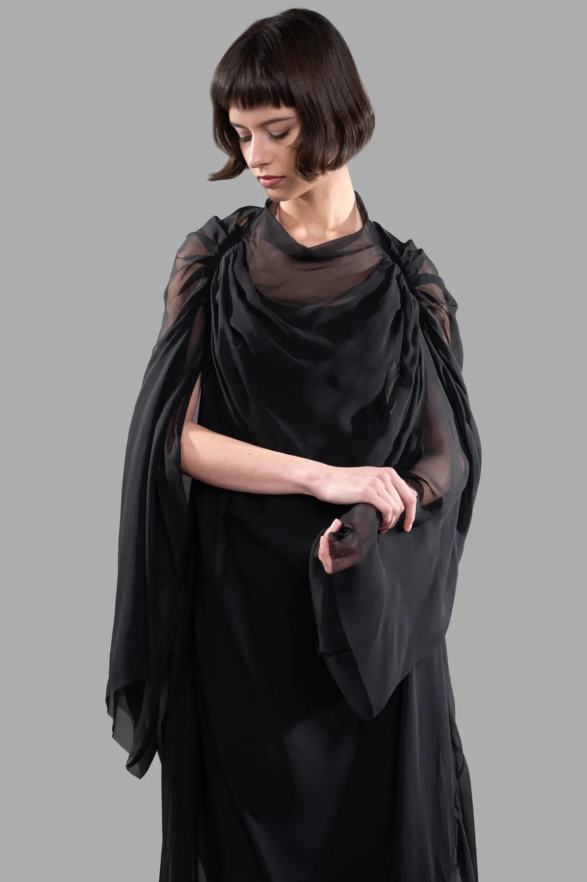 Draped Semi-Sheer Maxi Dress sold by Plus Zero Concept Store product image thumbnail 4