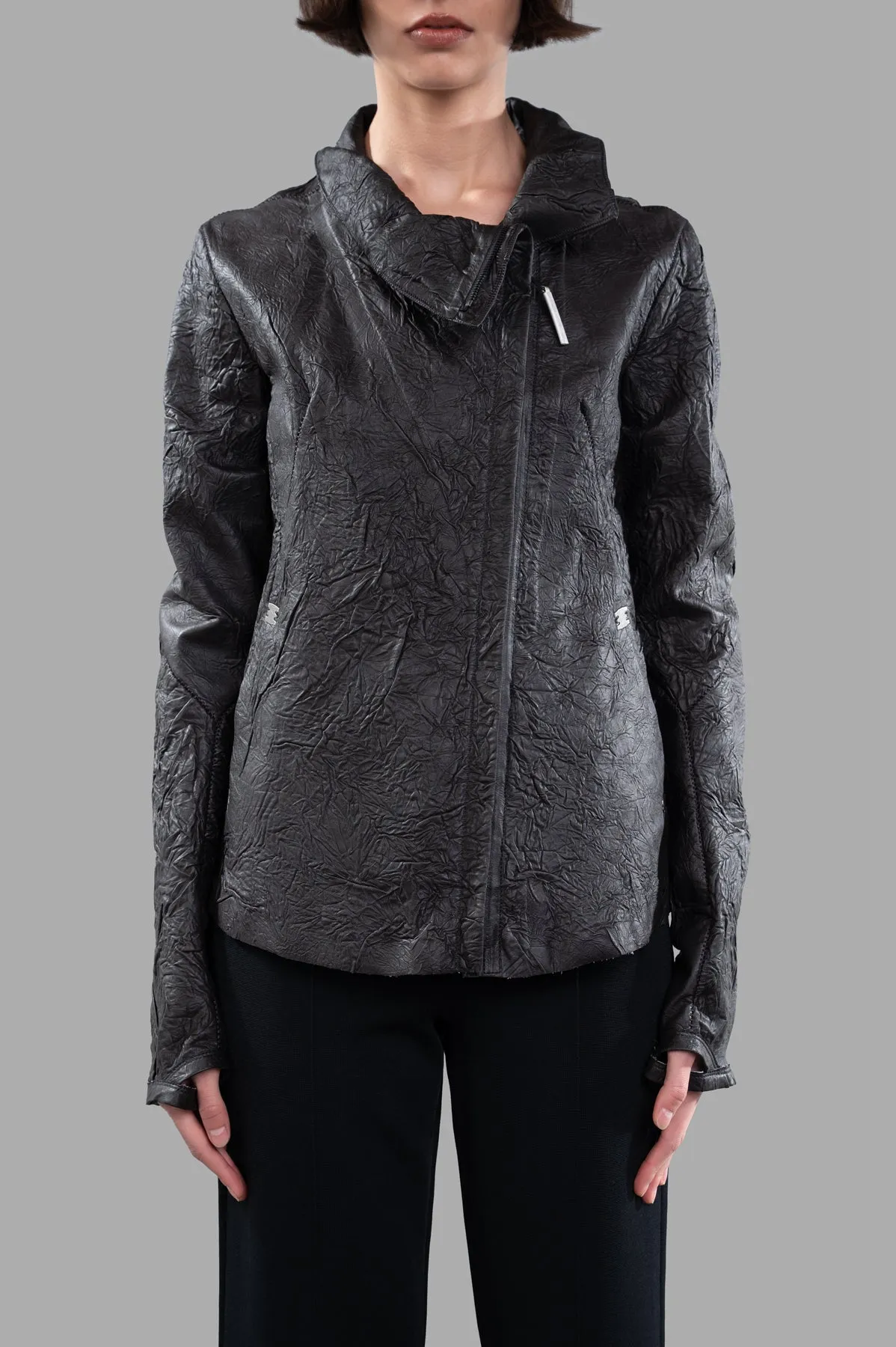 Crinkled Leather Jacket sold by Plus Zero Concept Store product image thumbnail 2