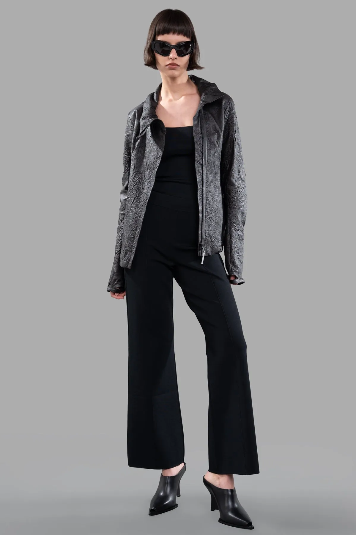 Crinkled Leather Jacket sold by Plus Zero Concept Store