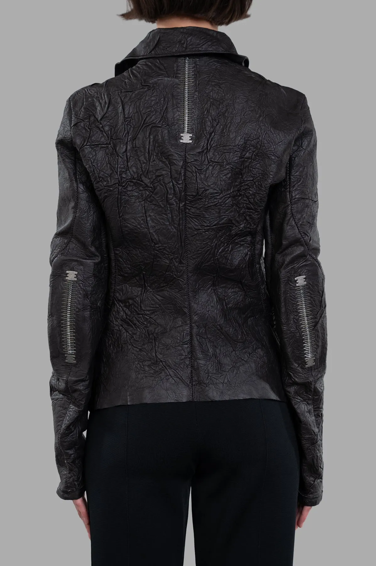 Crinkled Leather Jacket sold by Plus Zero Concept Store product image thumbnail 3