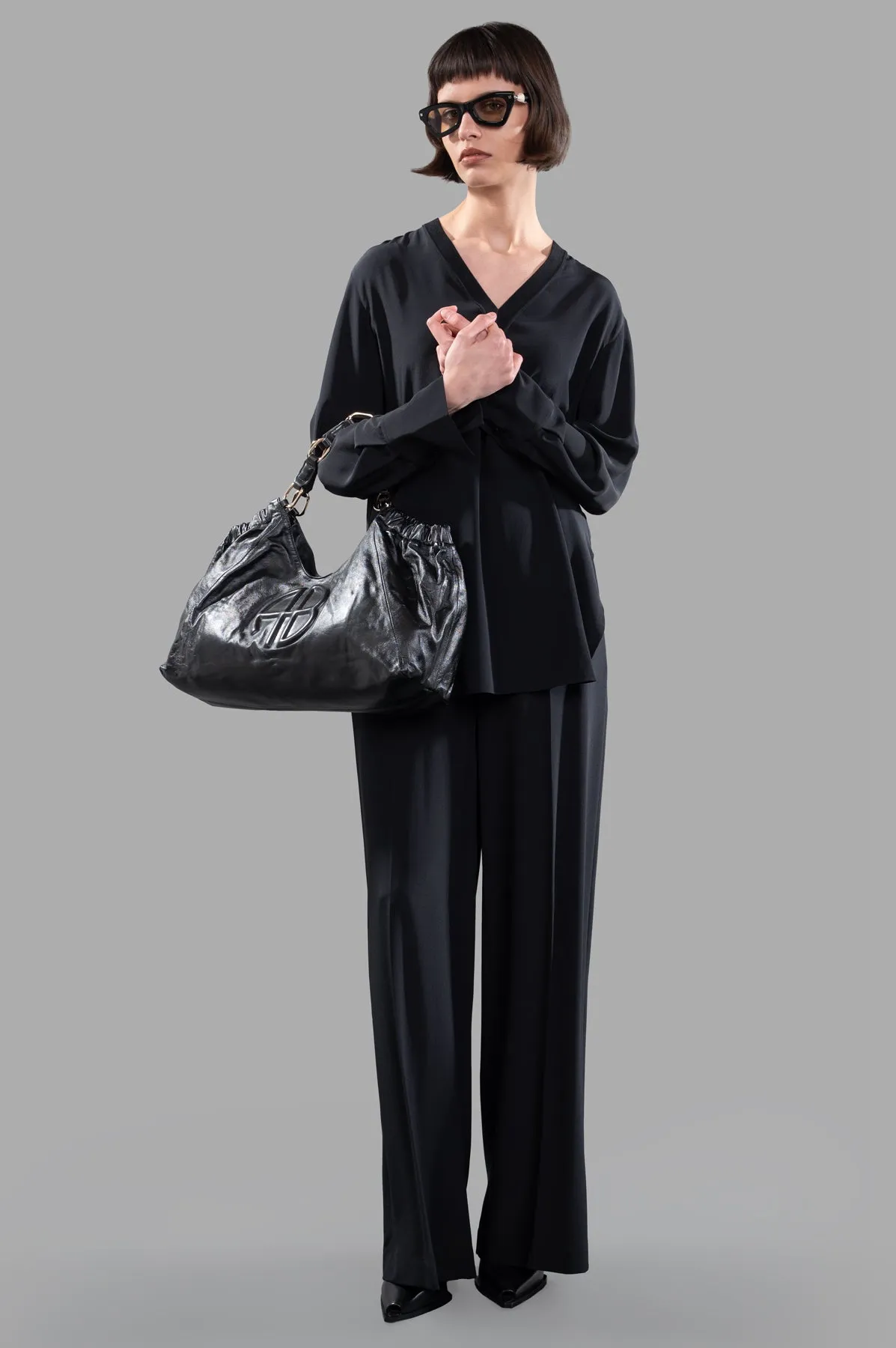 V-neck Silk Blouse sold by Plus Zero Concept Store