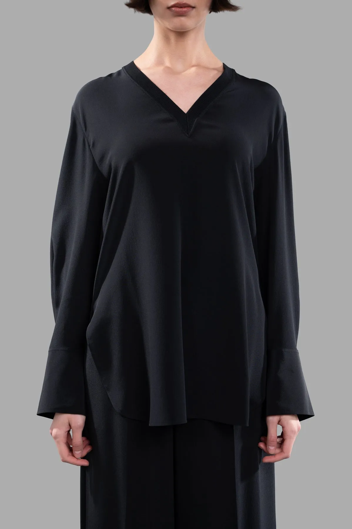 V-neck Silk Blouse sold by Plus Zero Concept Store product image thumbnail 2