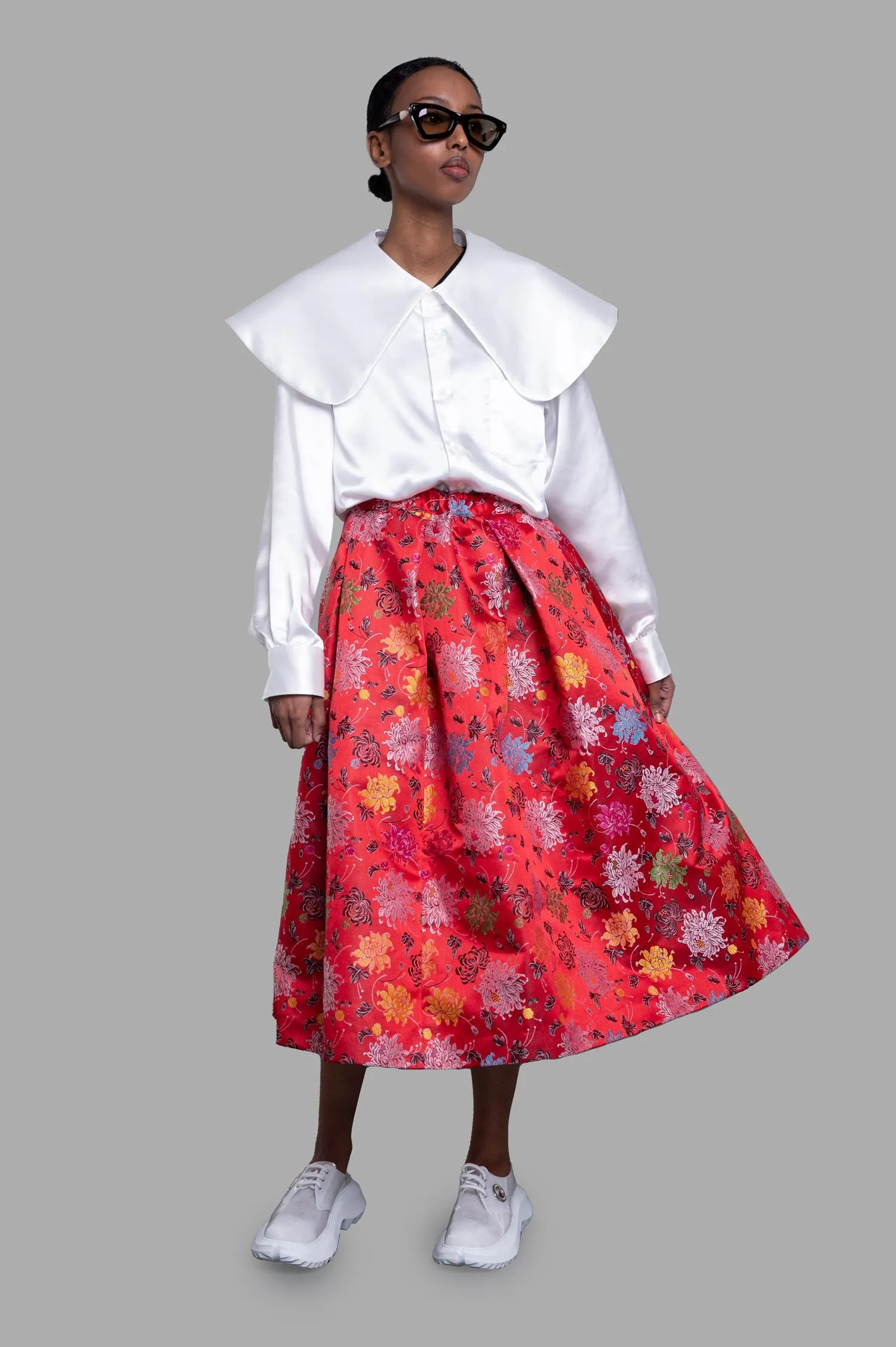 Floral-jacquard Midi Skirt sold by Plus Zero Concept Store