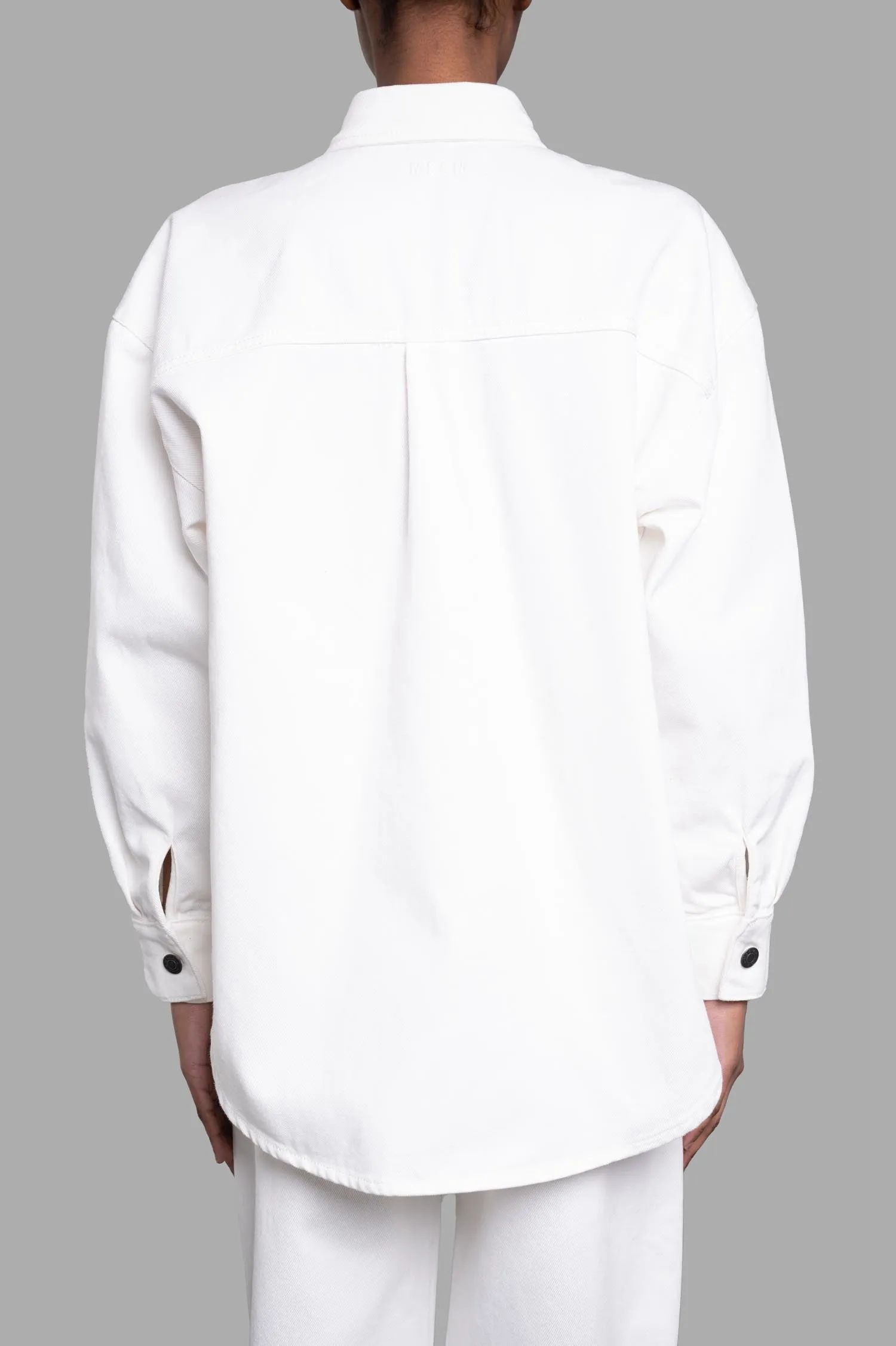 Denim Shirt with Raffia Flowers sold by Plus Zero Concept Store product image thumbnail 3