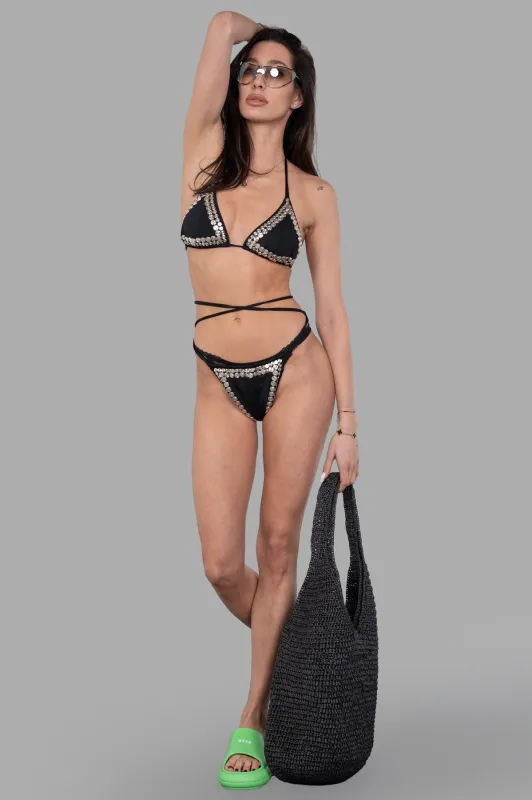 Stud Criss-cross Bikini sold by Plus Zero Concept Store